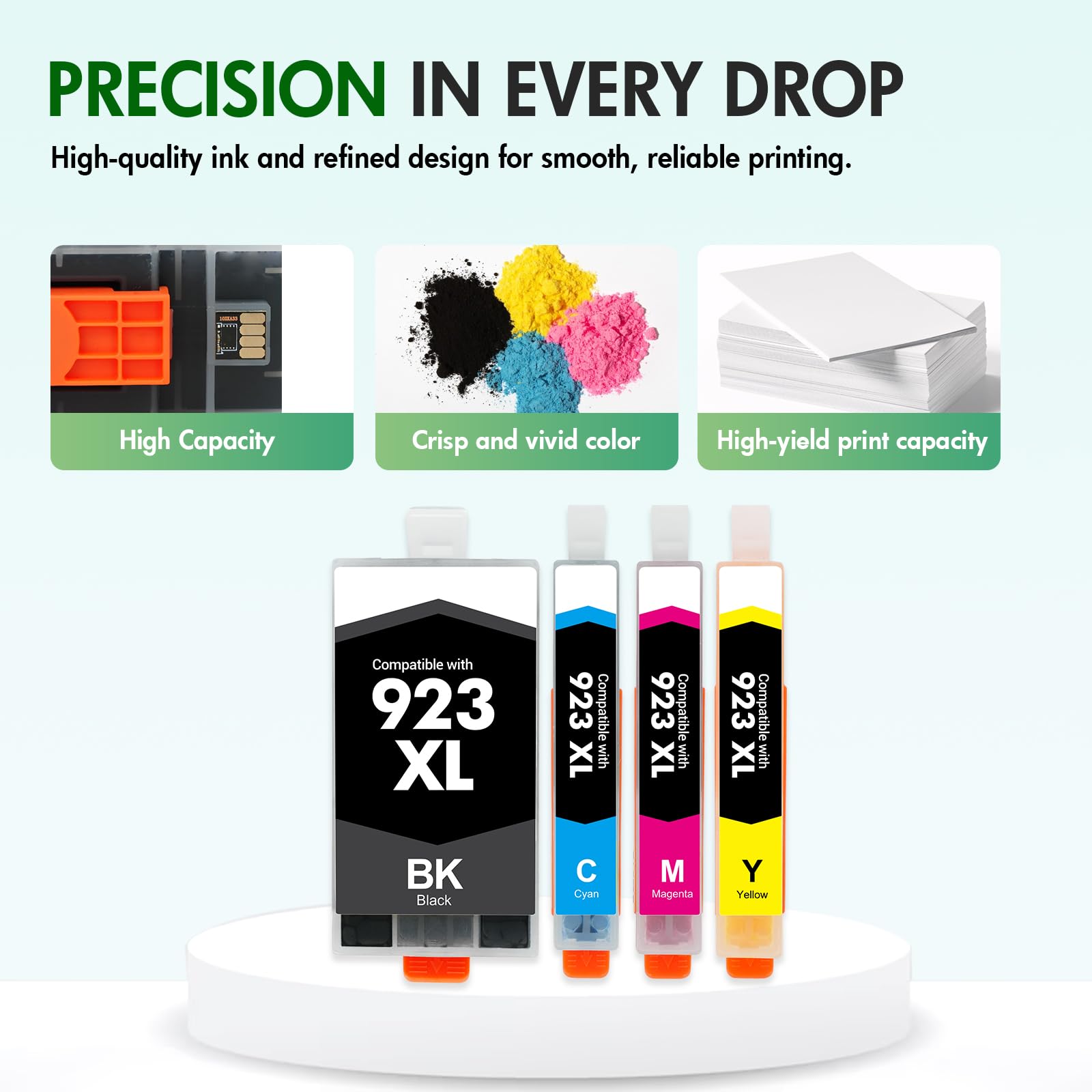 InkAlfa 923XL pack contents with black and color cartridges