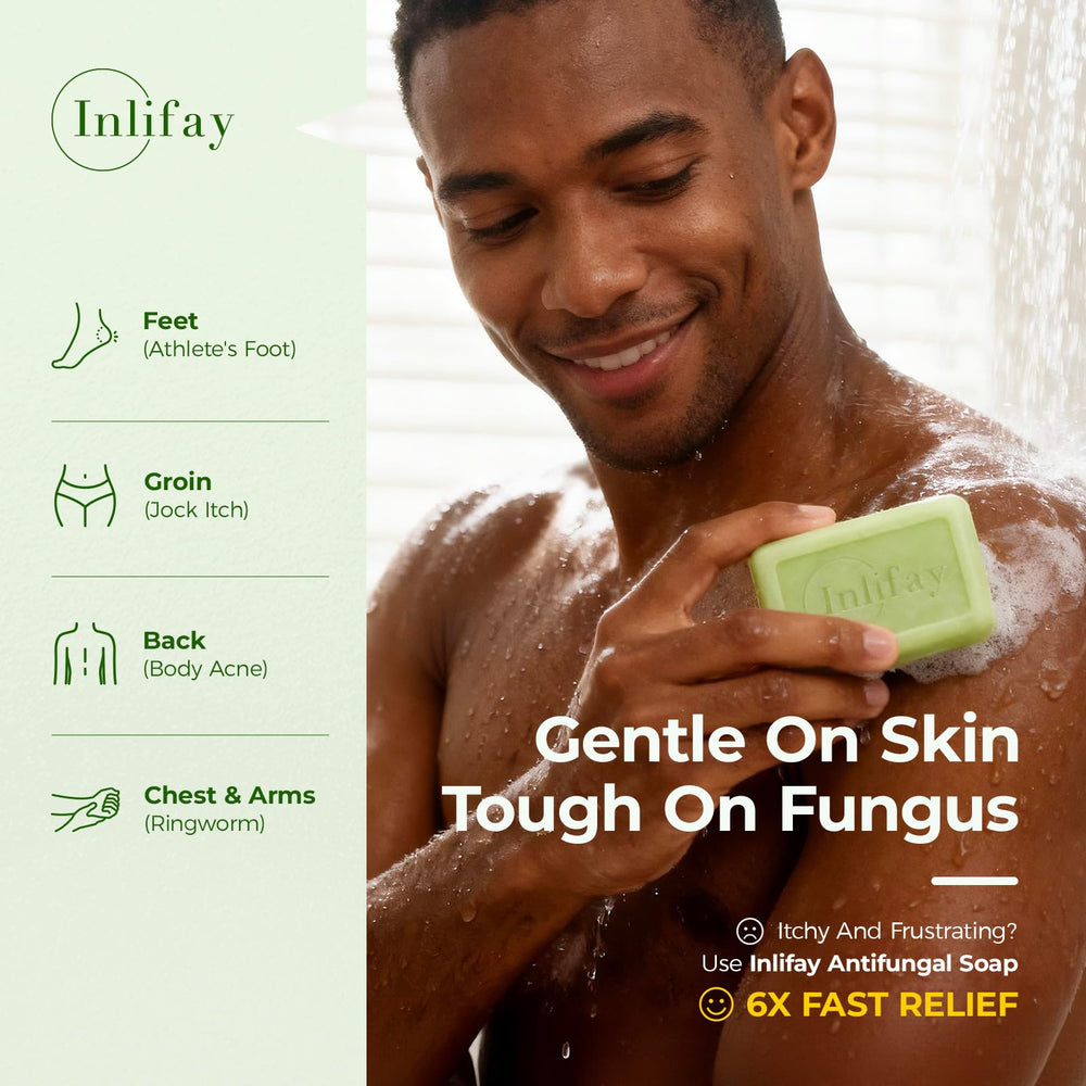 Inlifay antifungal soap bar tea tree oil lather cleanses for daily comfort