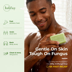 Inlifay antifungal soap bar tea tree oil lather cleanses for daily comfort