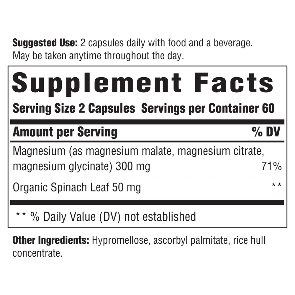 INNATE Magnesium 300 mg capsules close-up showing easy-to-take capsules.