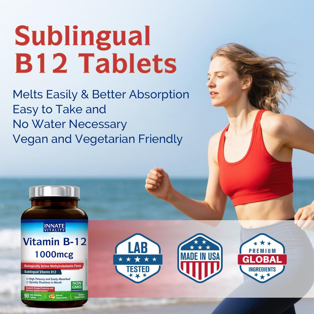 Sugar-free peach flavor B12 tablet for daily supplementation