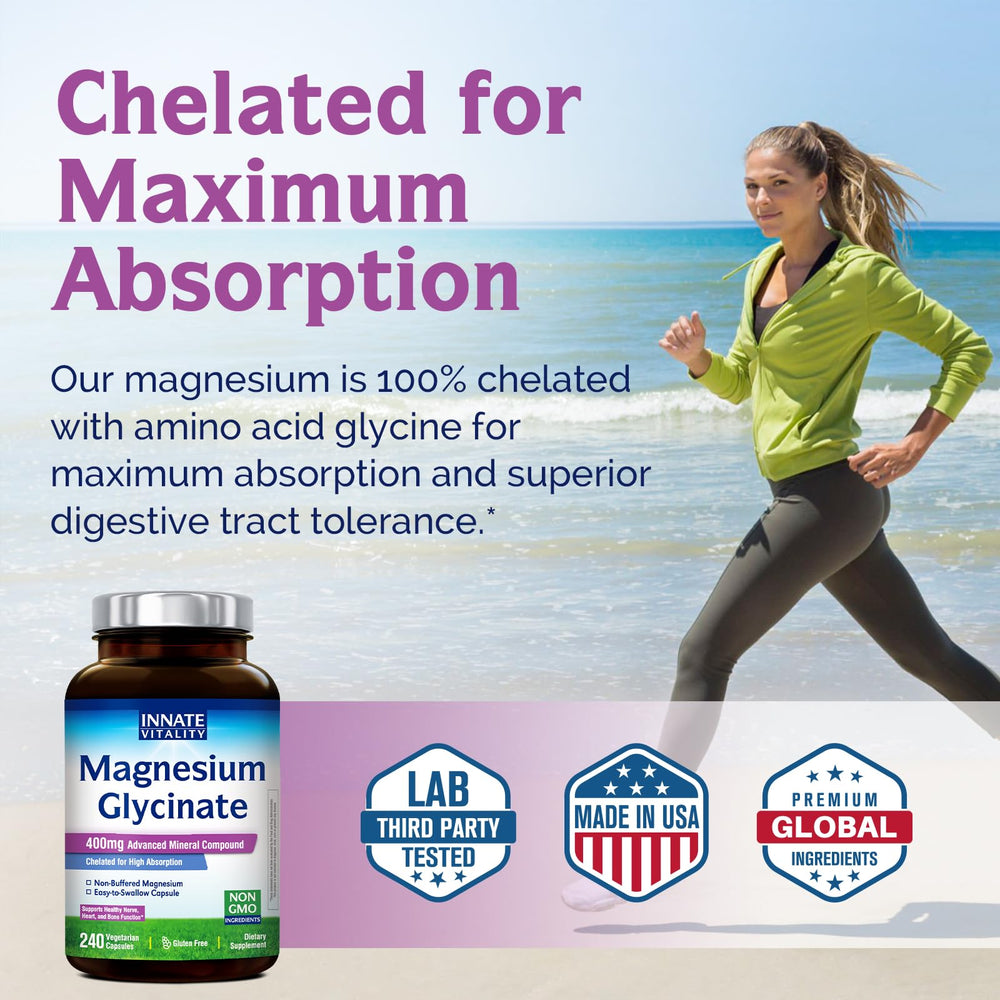 Innate Vitality capsules with glass of water for daily use