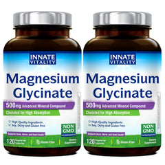 Innate Vitality Magnesium Glycinate 500mg bottle for daily support