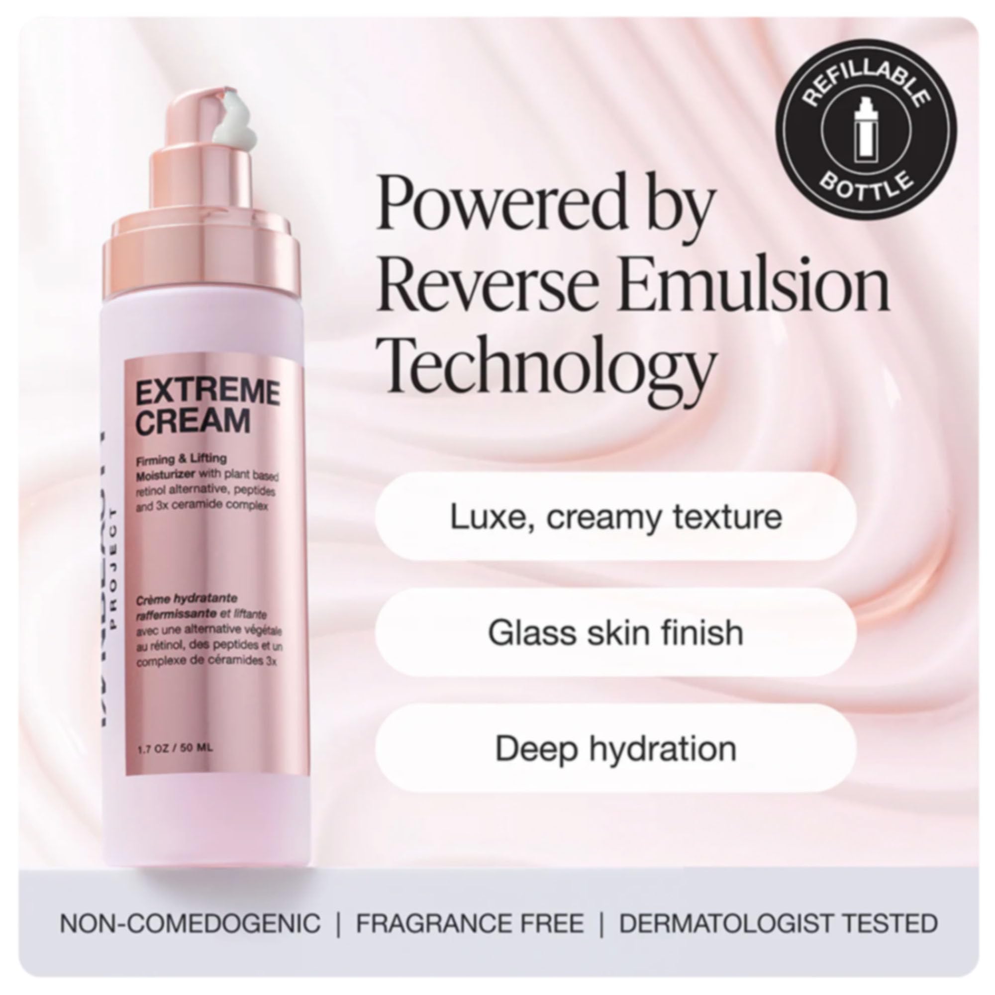 Innbeauty Project Extreme Cream texture swirl showing rich, airy moisture.