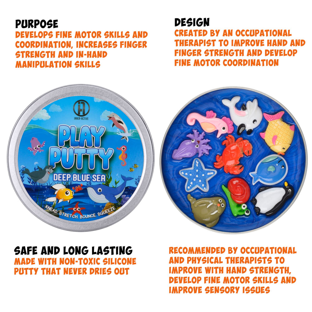 INNER-ACTIVE Play Putty starfish charm encourages dexterity and in-hand manipulation skills.