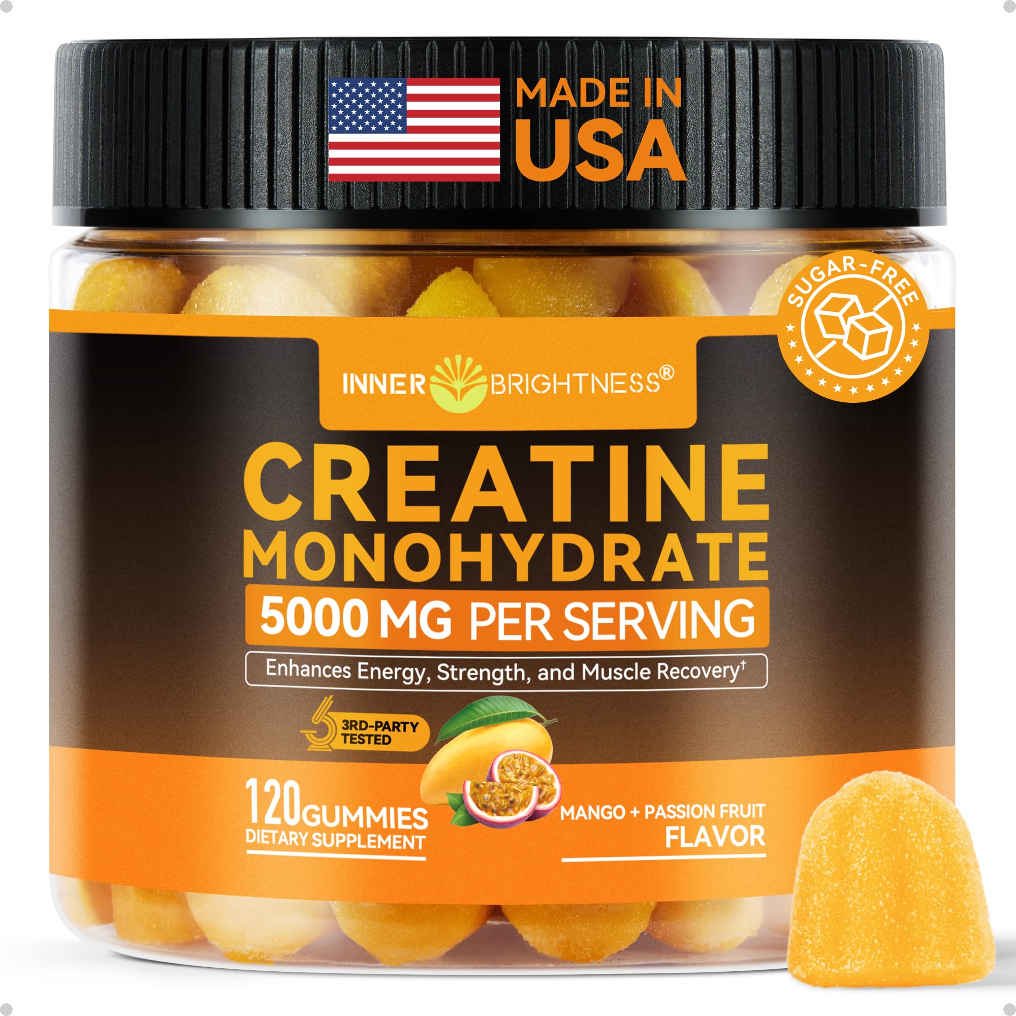 Inner Brightness creatine gummies bottle front for on-the-go support