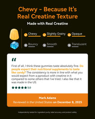 Inner Brightness creatine gummies close-up with mango passionfruit flavor