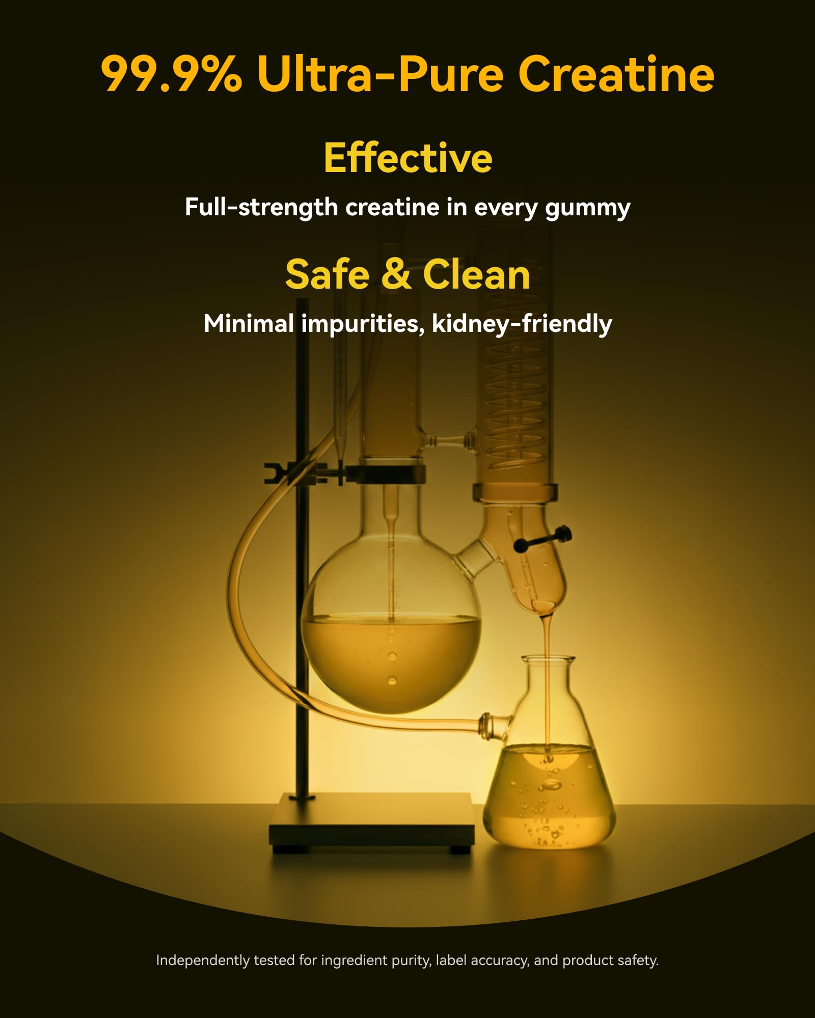 99.9% pure creatine monohydrate on the label signals high purity.