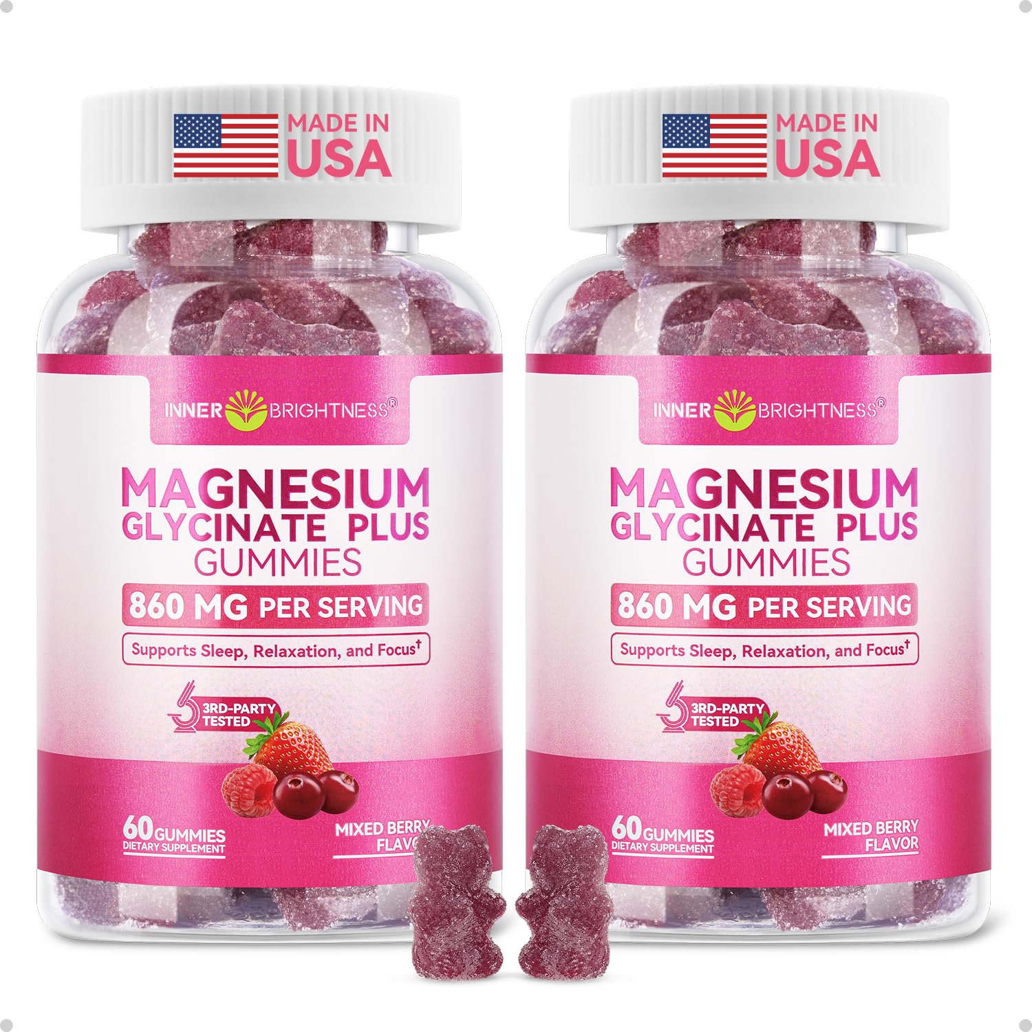 Inner Brightness Magnesium Glycinate Plus bottle front for daily wellness support.