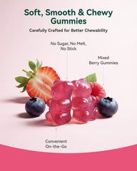Gummies in mixed berry flavor from Inner Brightness highlight sugar-free taste