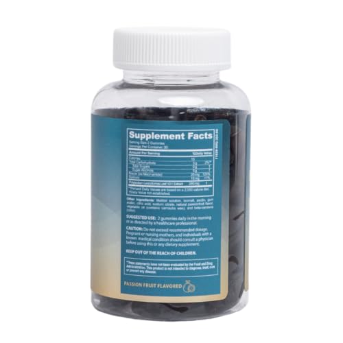 Inner Glow Sol Defense Gummies label closeup notes key ingredients for skin response.