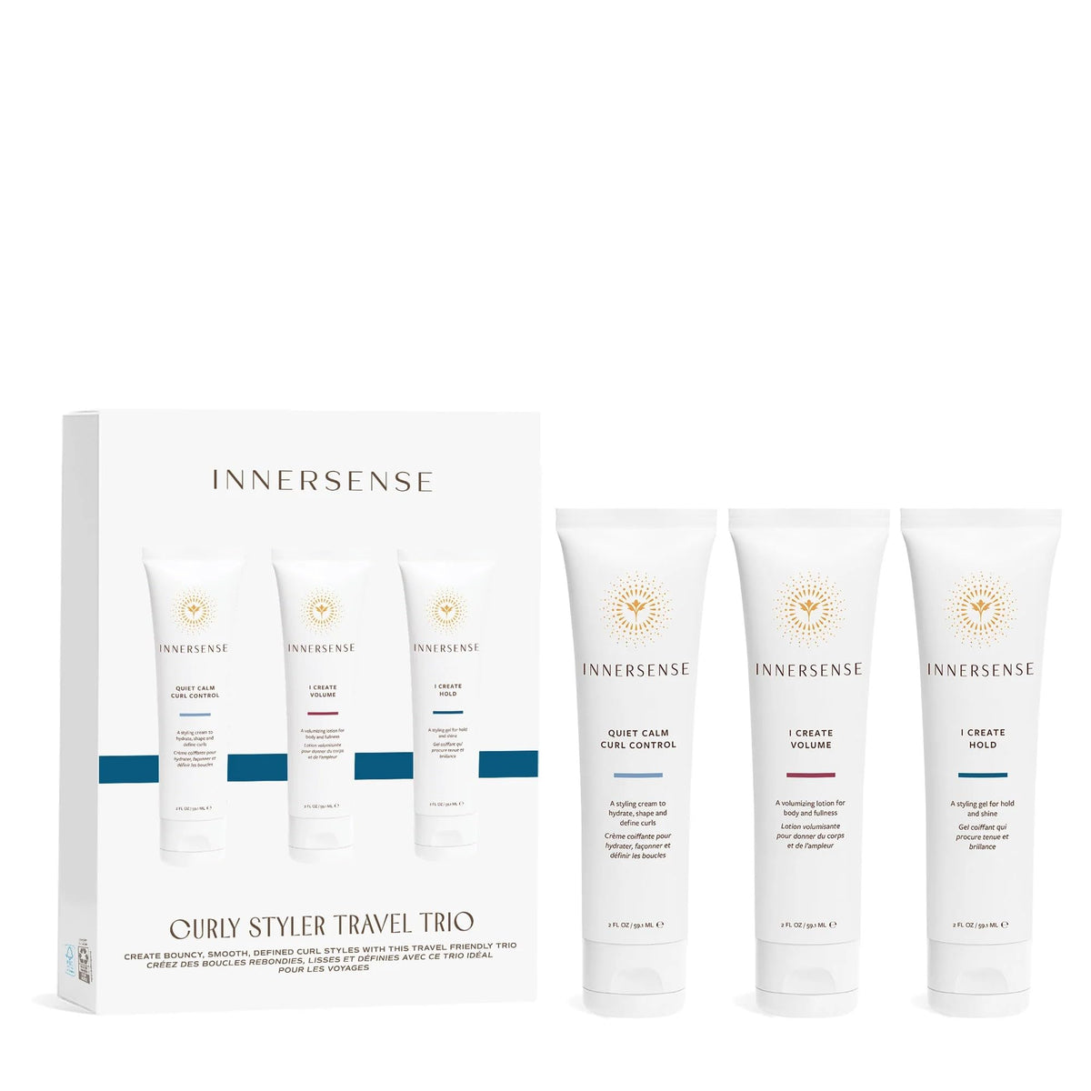 INNERSENSE Curly Gel defines curls with flexible hold for on-the-go styling