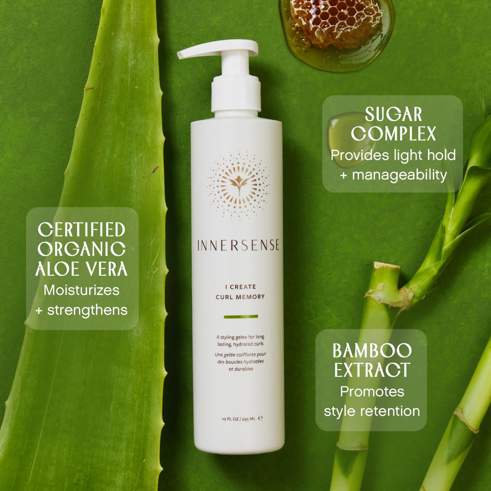 INNERSENSE I Create Curl Memory Gel curls demonstrating elongated, lasting shape.