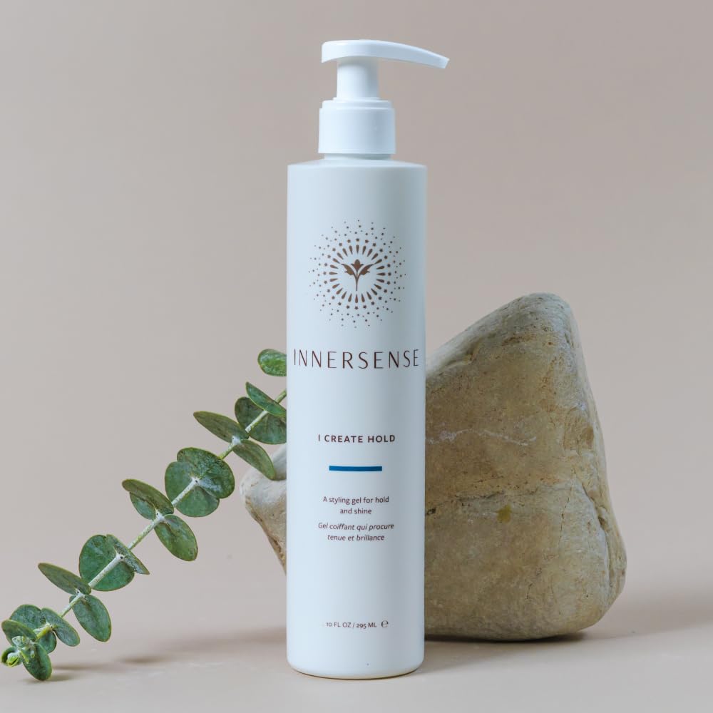 INNERSENSE I Create Hold Gel organic ingredients label emphasizes clean, plant-based formula.