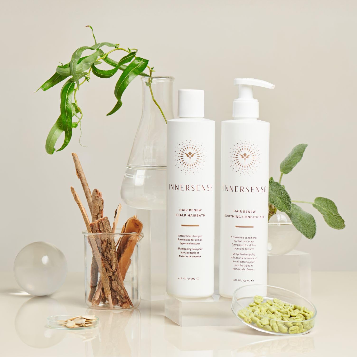 INNERSENSE Pumpkin seed oil image highlights hydrating volume and shine.