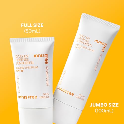 Innisfree Daily UV Defense SPF 36 silky lotion texture for easy daily use.