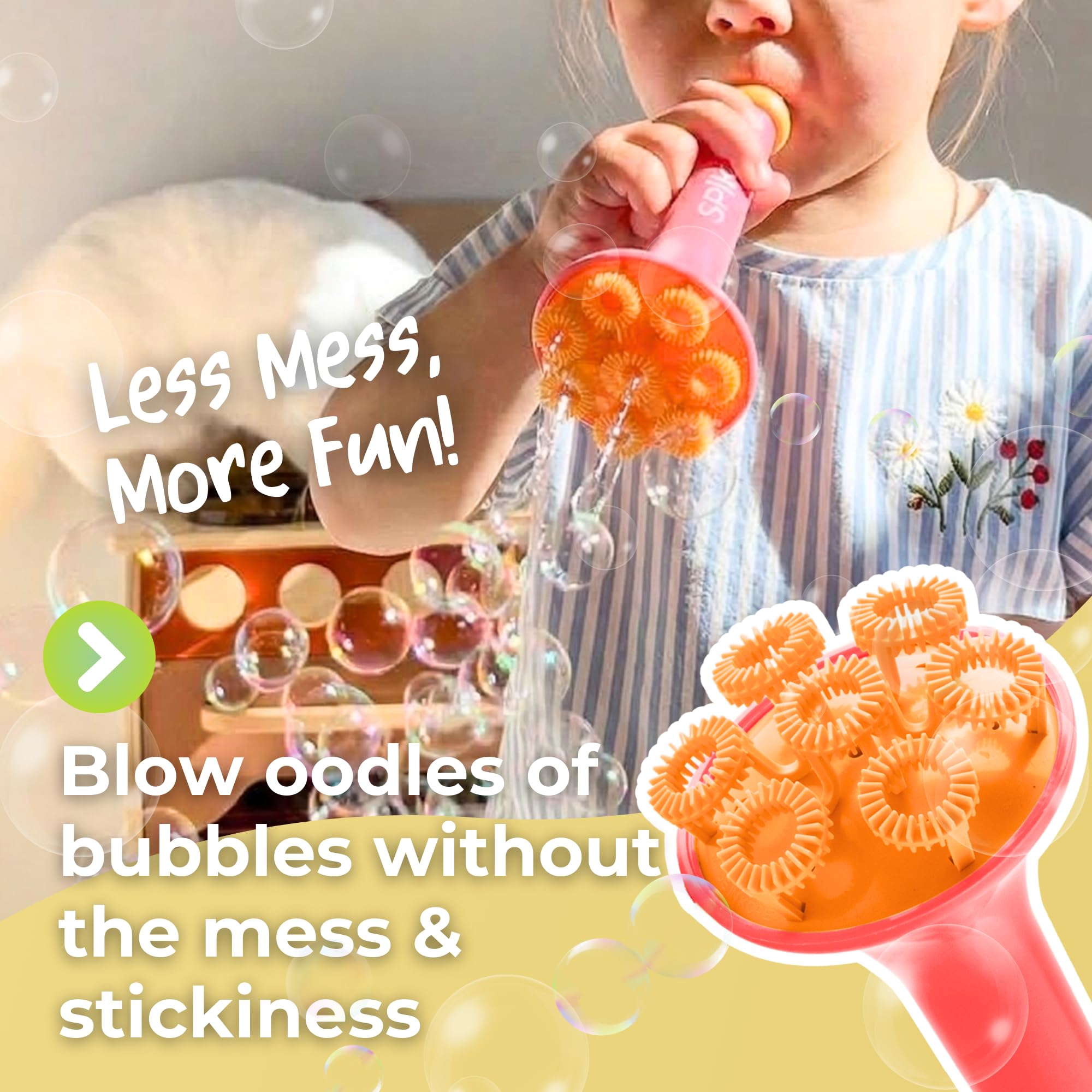 Innobaby SPIKE pink dipping tray enables tidy bubble setup and quick cleanup