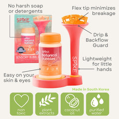 Innobaby SPIKE magic wand creates abundant bubbles with minimal spills