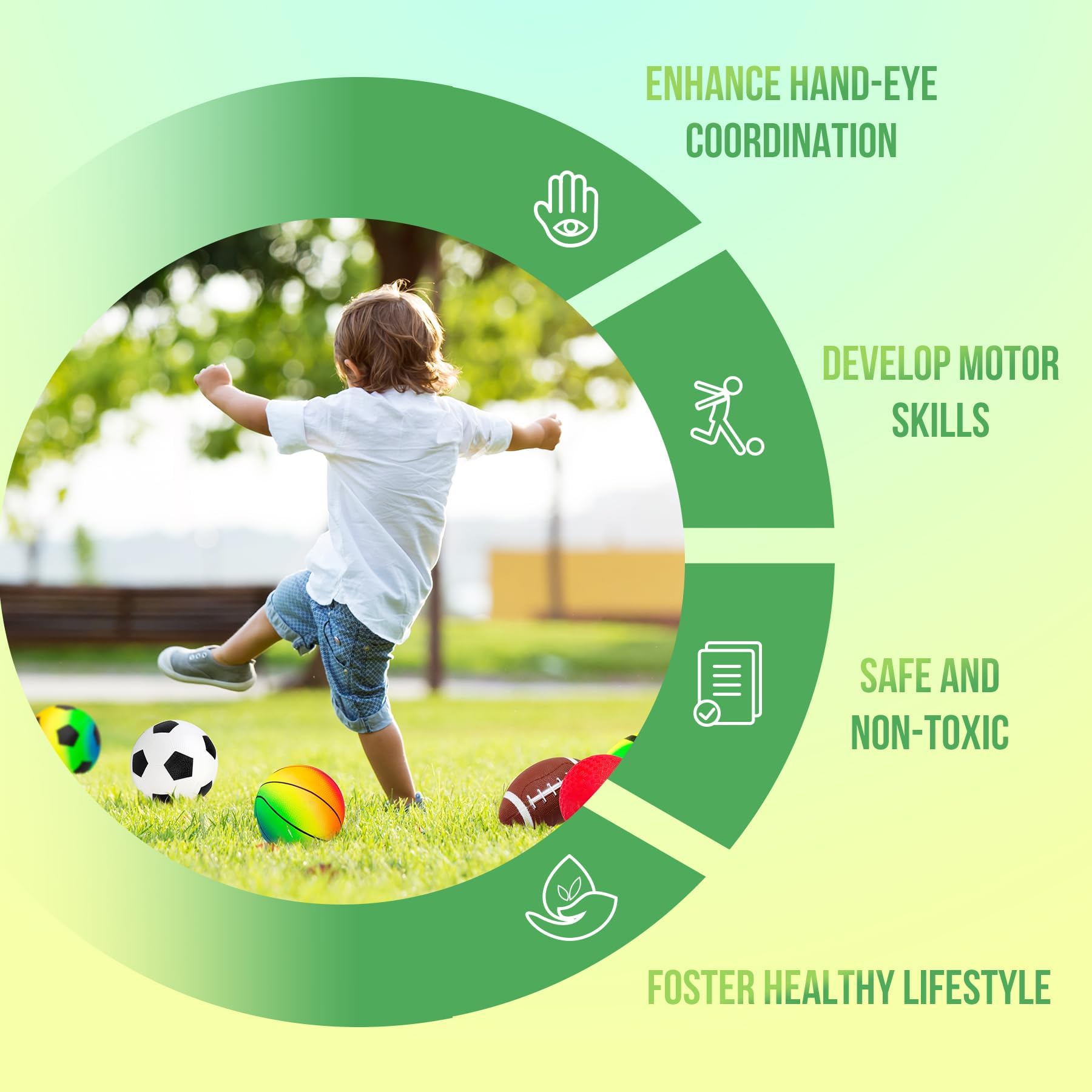 Innotoys gift-pack soft balls for babies and kids, versatile and fun.