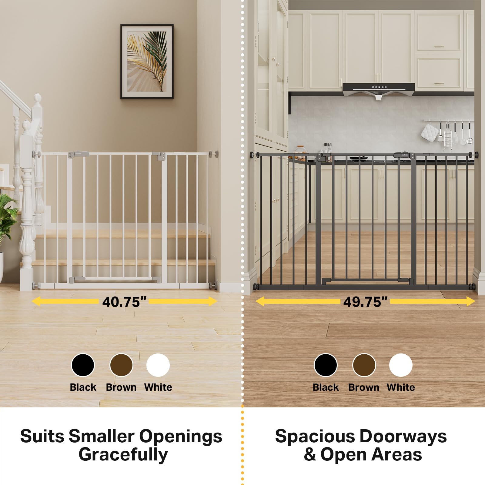 InnoTruth dual-lock keeps toddlers secure while adults access stairs.