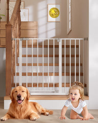 InnoTruth pressure mount gate demonstrates renter-friendly stairs safety.