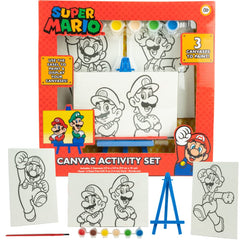Innovative Designs Super Mario canvas set with three ready-to-paint canvases for kids.