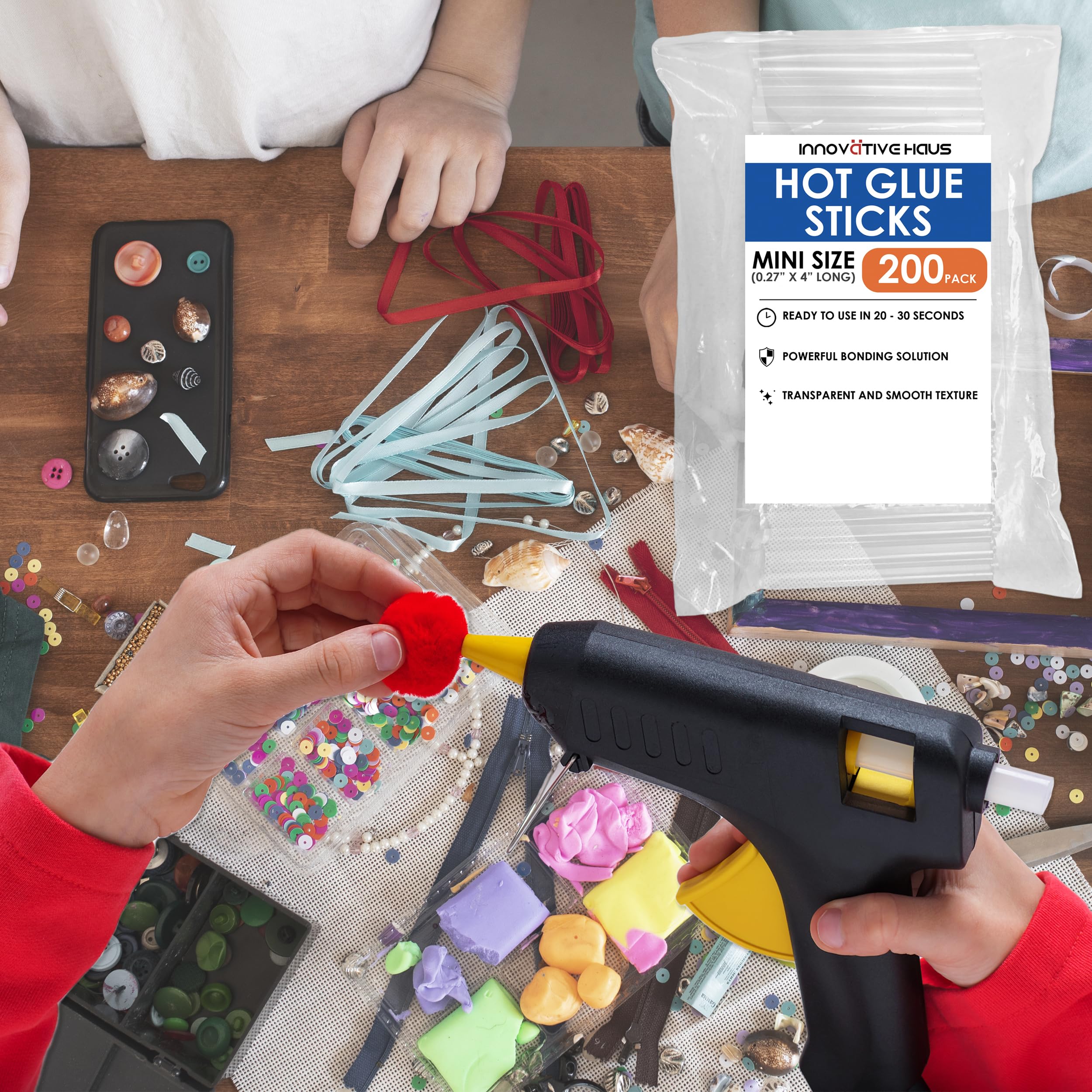 Innovative Haus mini glue sticks—wood-metal-glass use visual, perfect for basic repairs.