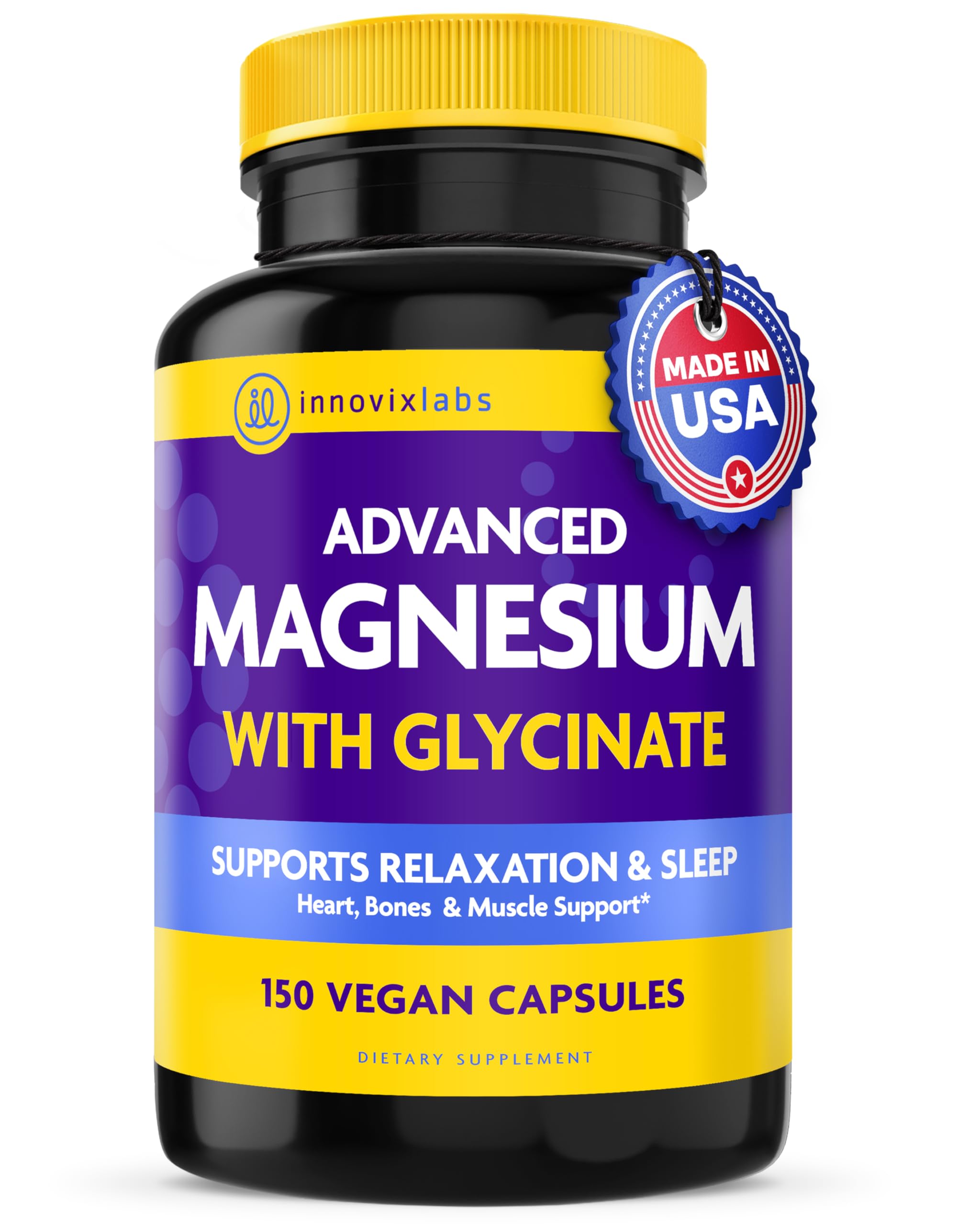 InnovixLabs advanced magnesium capsules bottle highlighting high absorption benefits