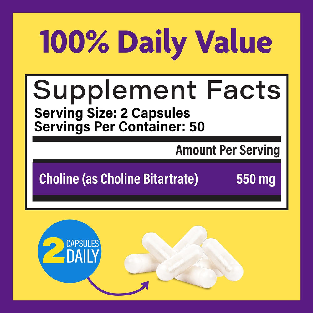 InnovixLabs Choline label front emphasizes purity and clear daily value.