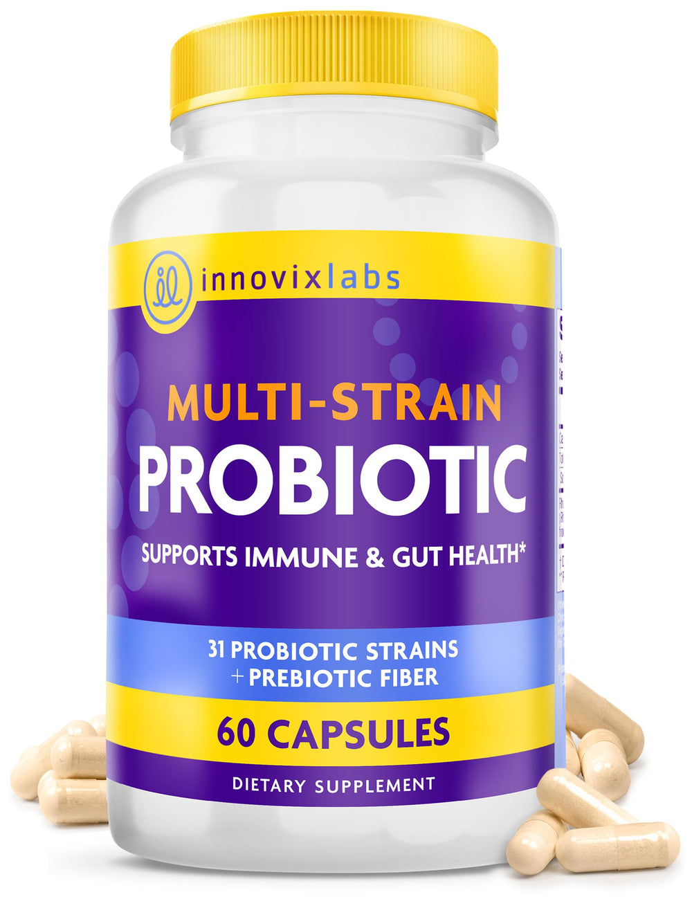 InnovixLabs Multi-Strain Probiotics bottle ready for daily gut health support.