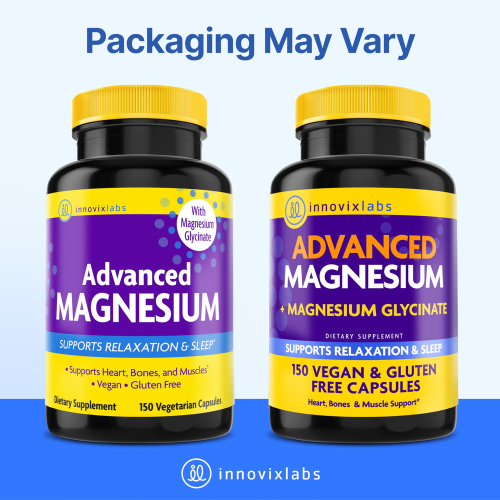 InnovixLabs vegan-friendly magnesium capsules packaging signaling plant-based option