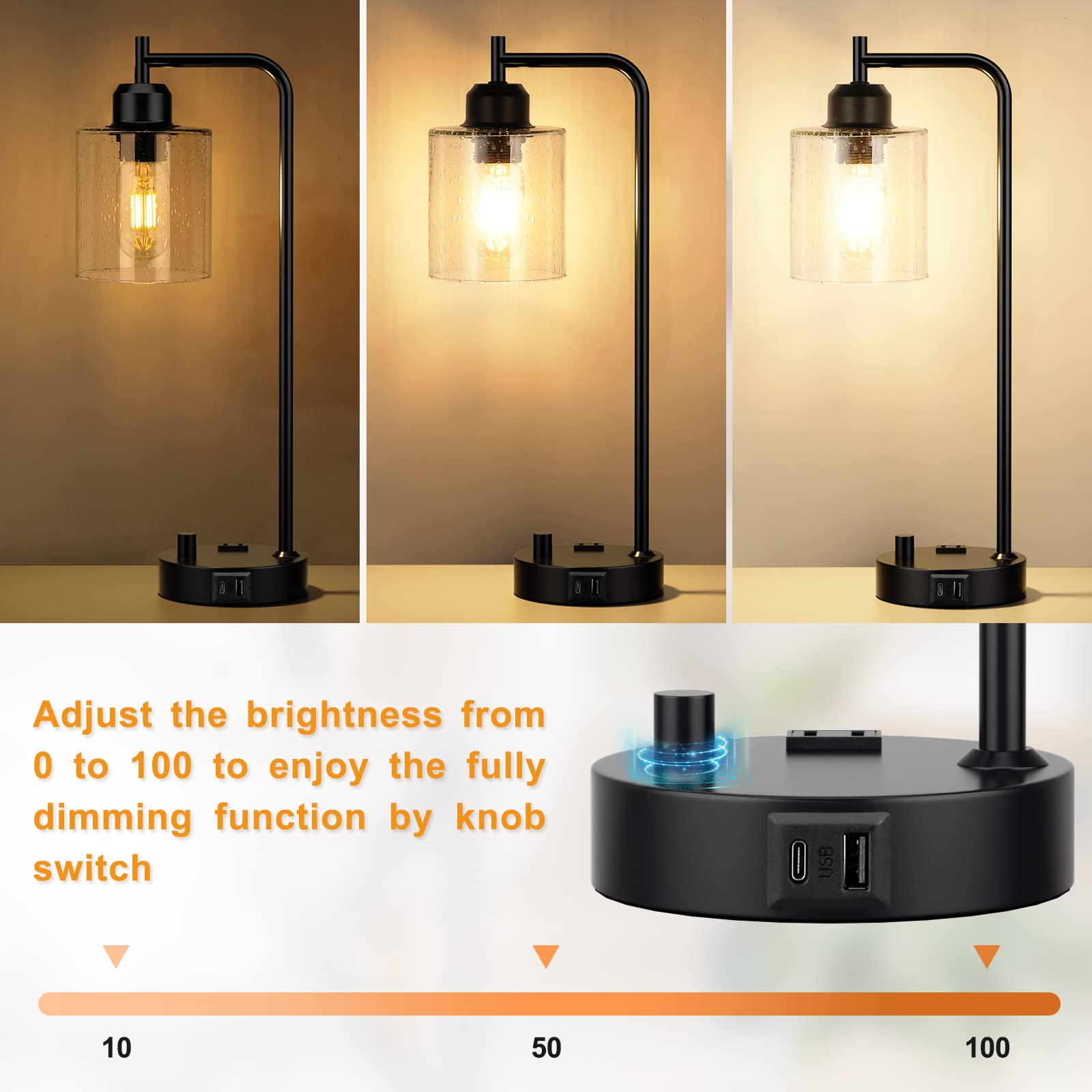 Innqoo lamp USB-C port enables easy charging at the nightstand