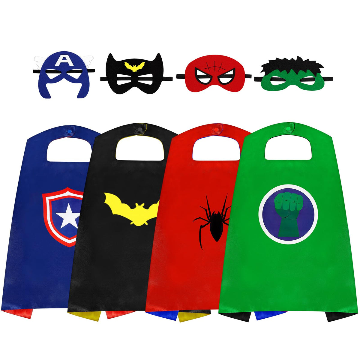 InPoTo superhero capes kids bundle four sets for imaginative dress-up play