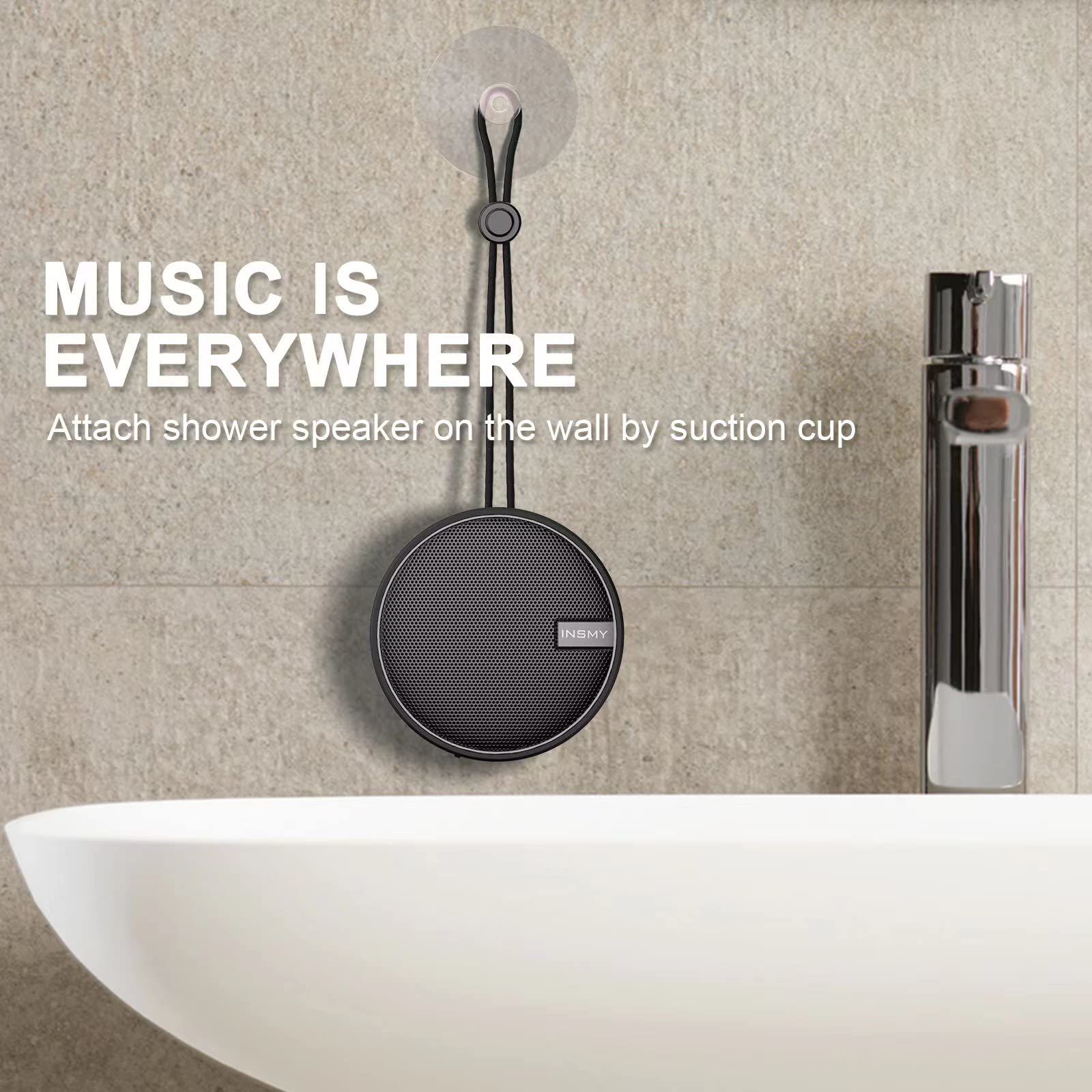 INSMY C12 suction cup secure mounting on tiles or mirrors