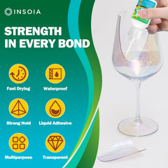 Insoia Glass Glue fast-drying formula speeds crafting and quick fixes.
