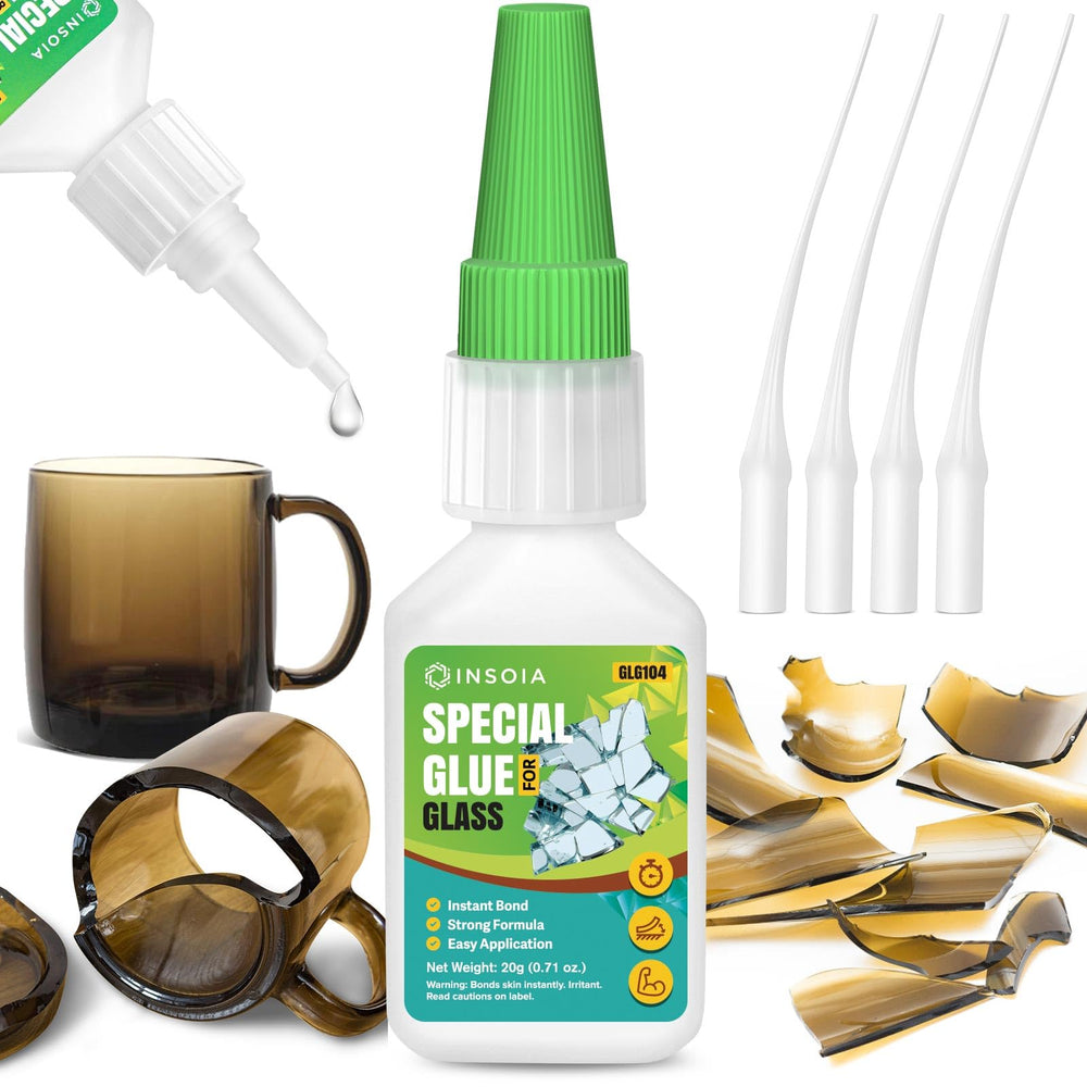 Insoia Glass Glue precision-tip for precise glass repairs.