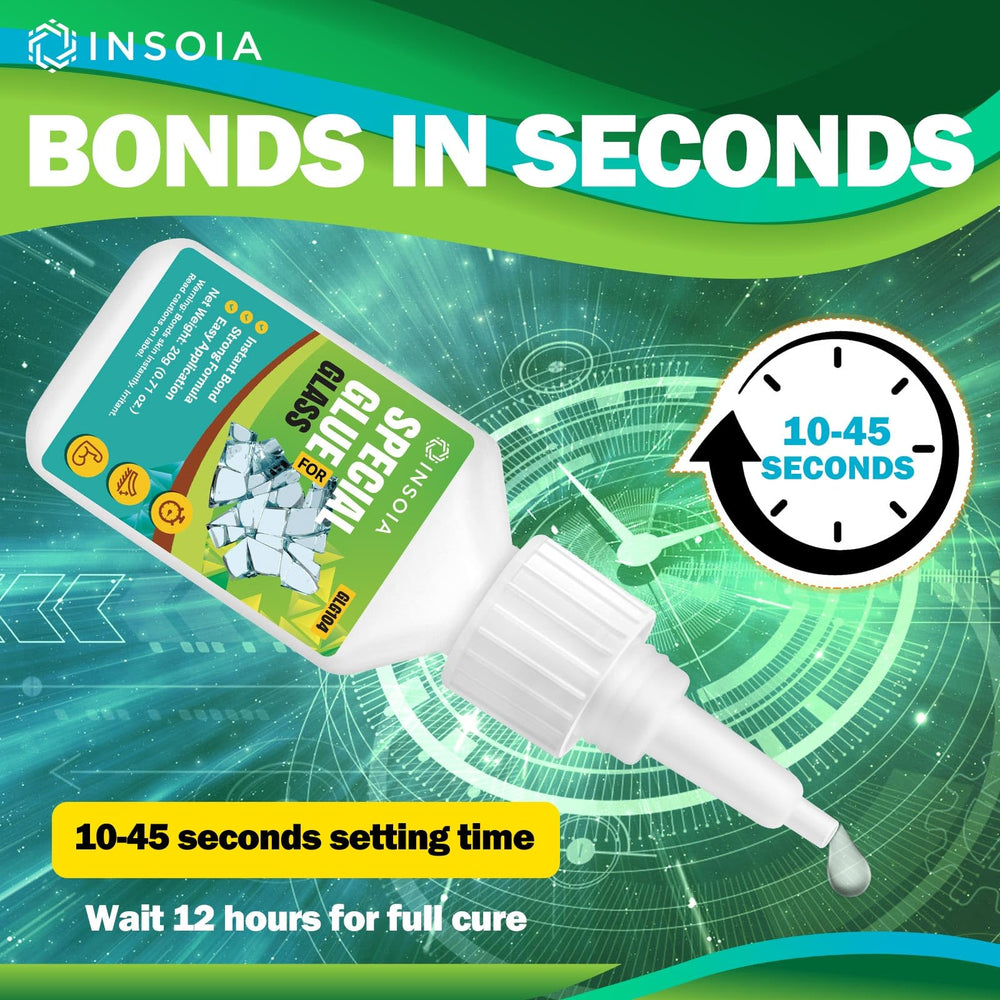 Insoia 20g bottle provides adhesive for home repairs and crafts.
