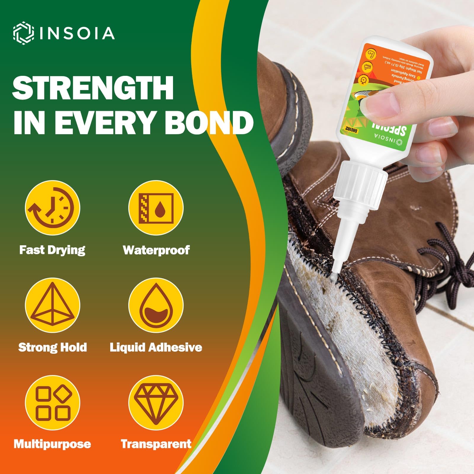 INSOIA precision-tip application demonstrates precise glue placement.
