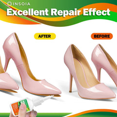 INSOIA waterproof finish on a repaired shoe close-up.