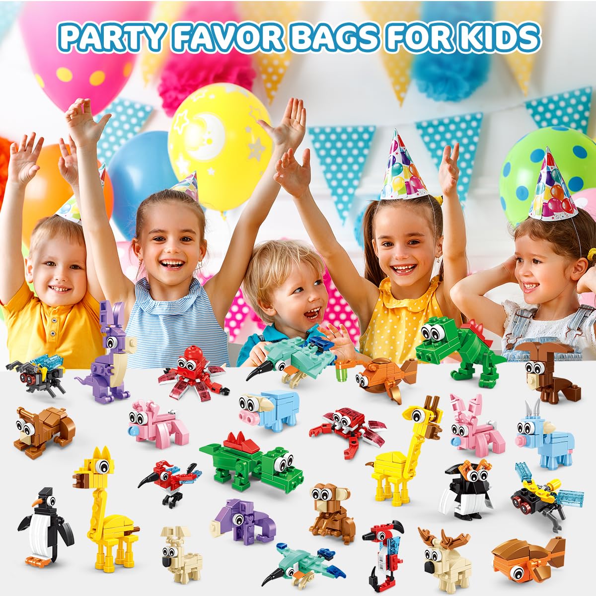 INSOON animal blocks kit for assembly demonstrates 45 shapes to spark creativity and fine motor skills.
