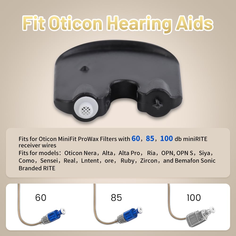 Inspack wax guard attached to hearing aid receiver illustrating protective barrier.