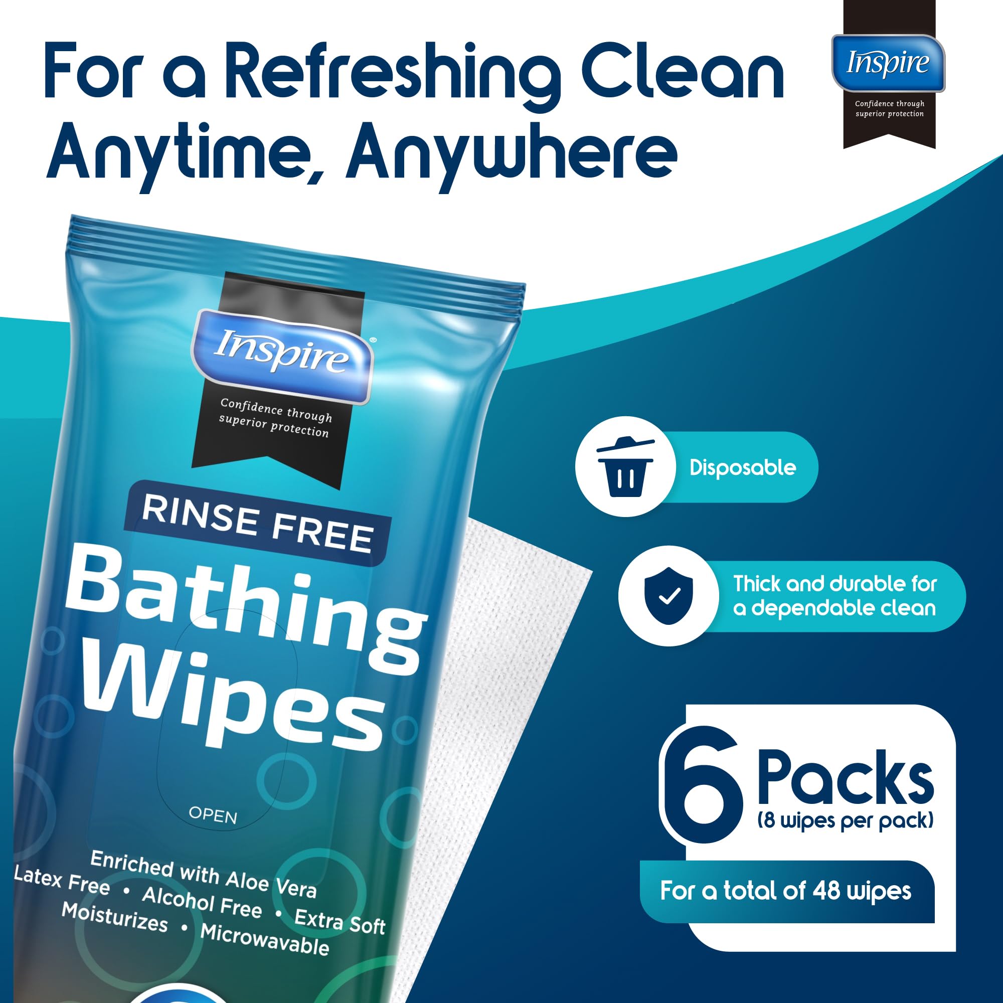 Inspire Body Wipes Warm Use: ready for warm cleansing