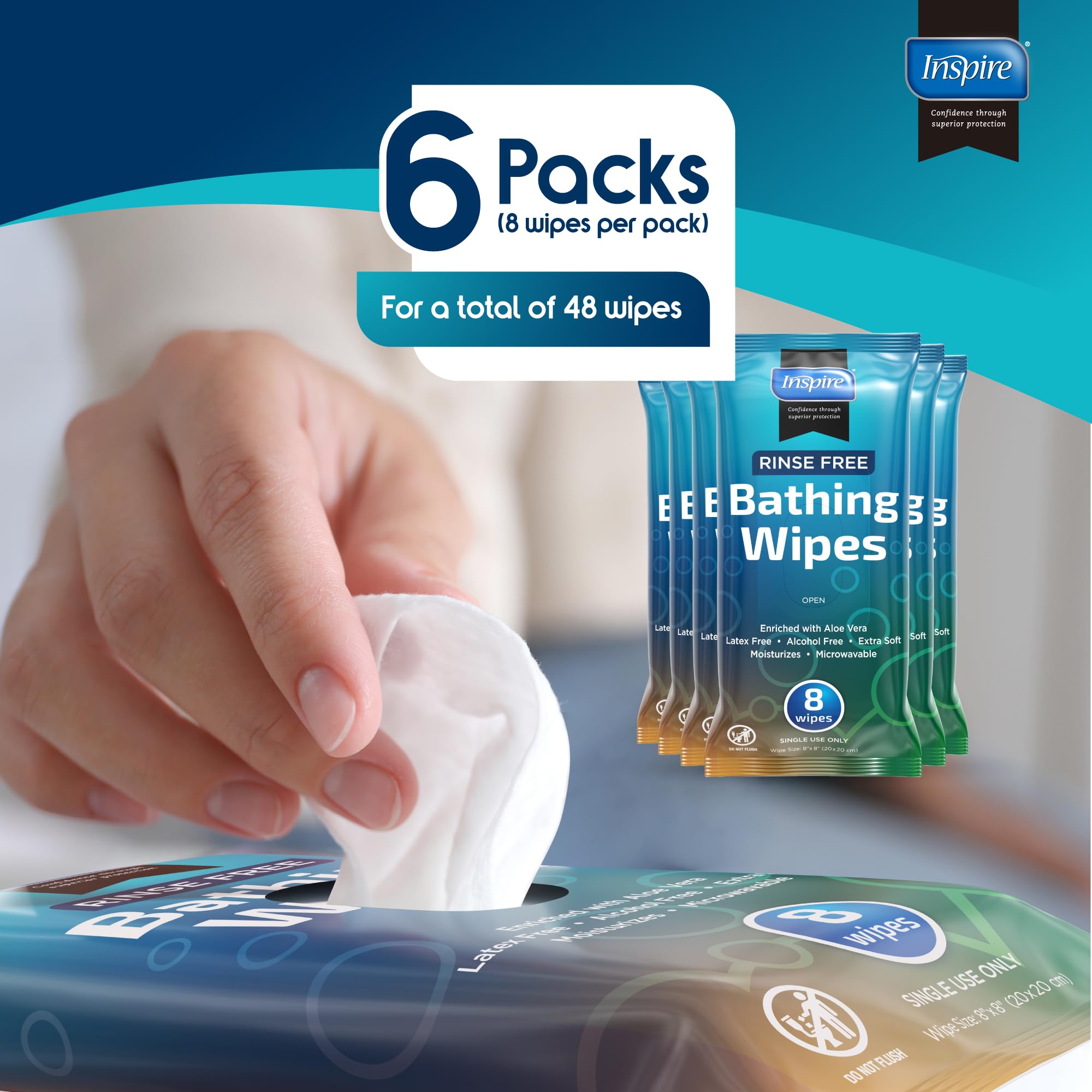 Inspire 48 count Bulk Pack Wipes: bulk pack for easy storage and use