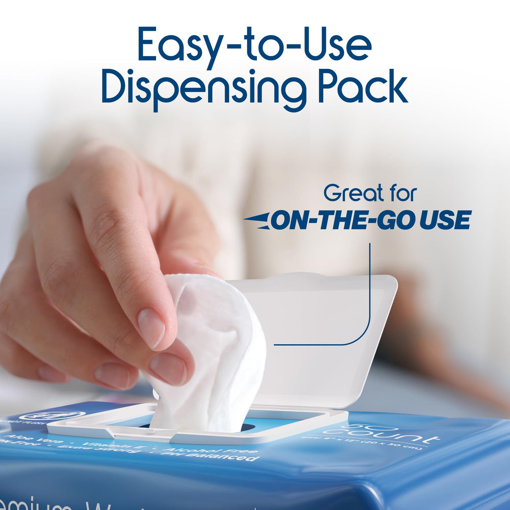 Inspire wipes in a caregiver setting for daily grooming and refreshment.