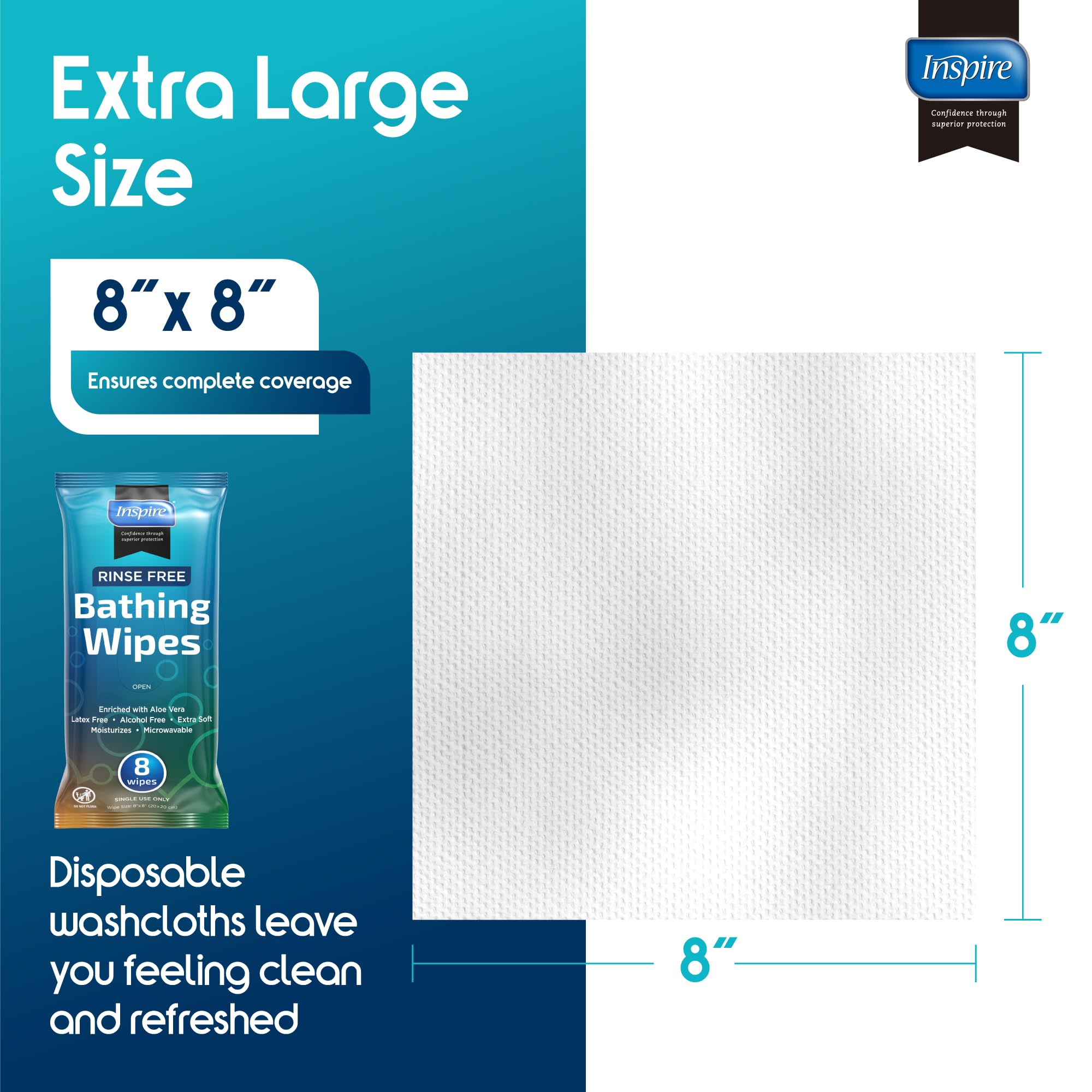 Inspire Elder Care Wipes: ultra thick cleansing for post surgery needs