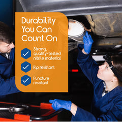 Inspire nitrile gloves blue packaging showing powder-free and latex-free features