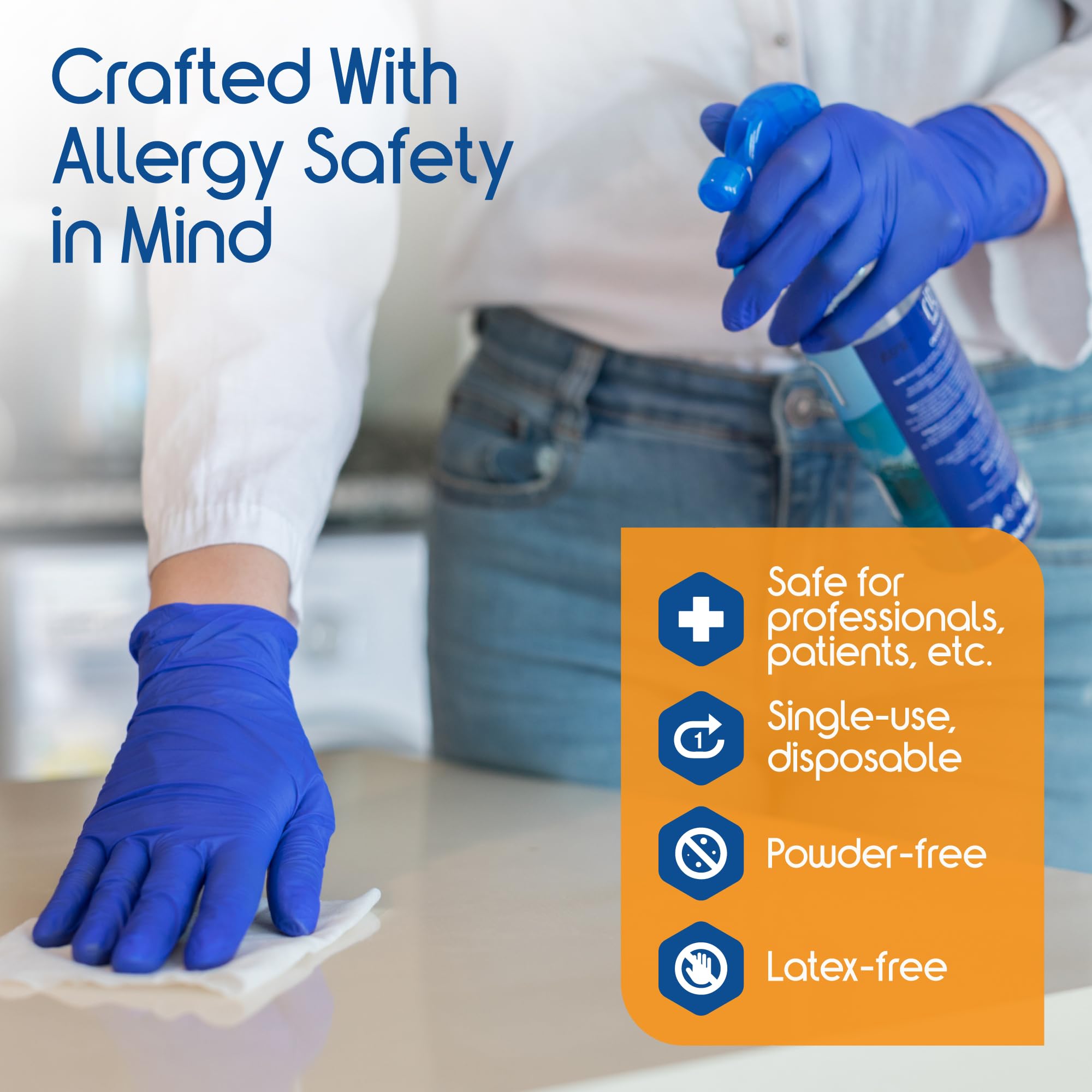 Inspire nitrile gloves offering dexterity for precise handling and control