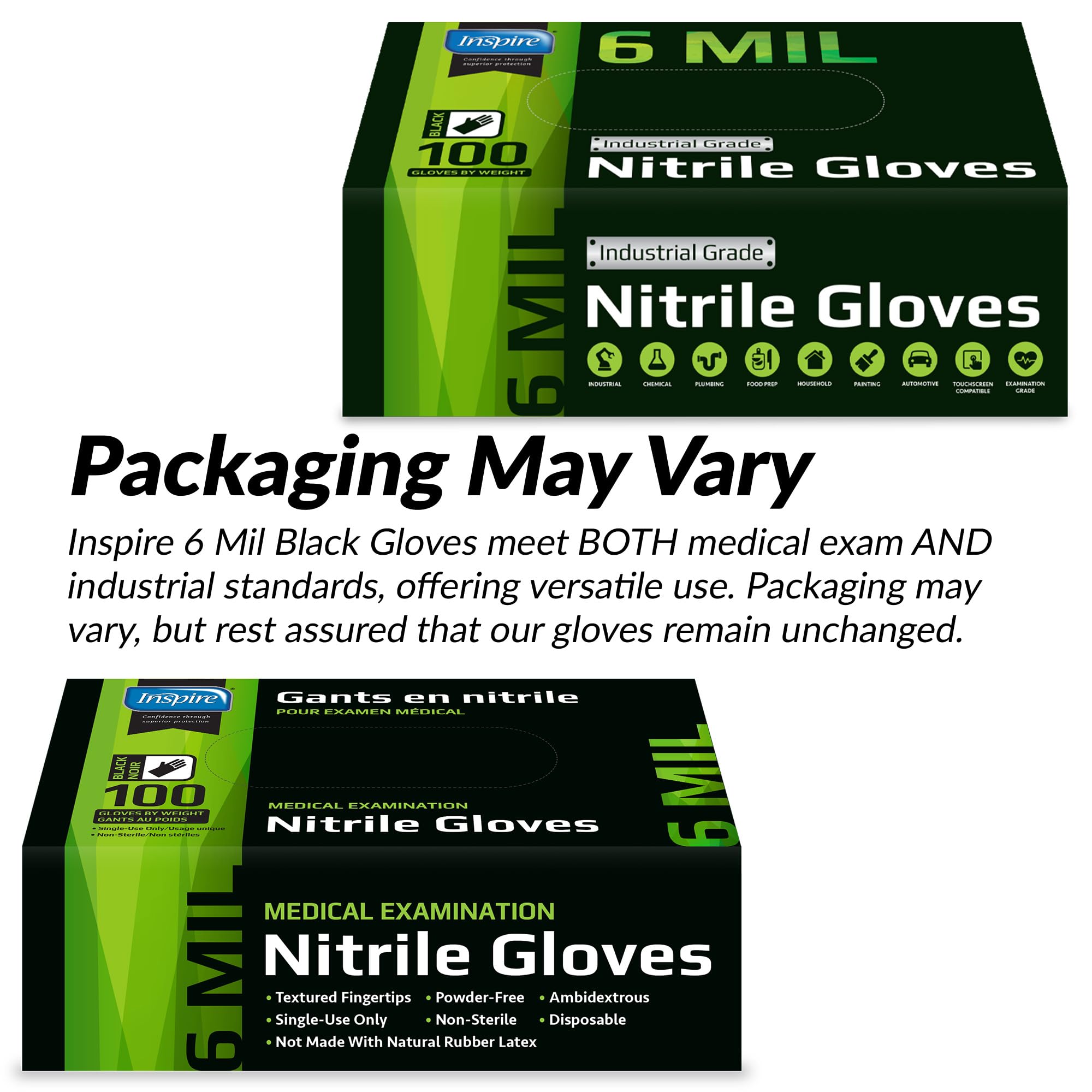 Inspire gloves used by tattoo artists for clean, precise line work.
