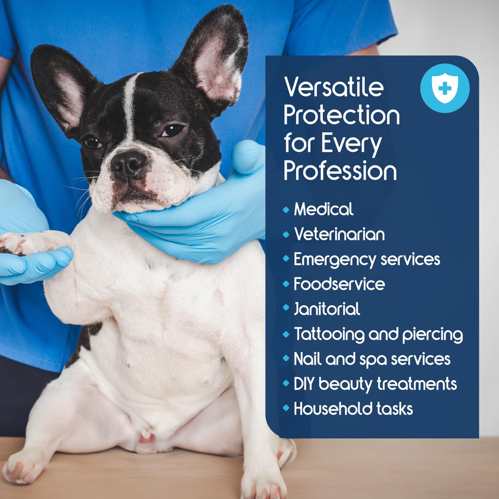 Inspire nitrile-vinyl blend gloves ideal for cleaning and janitorial work.