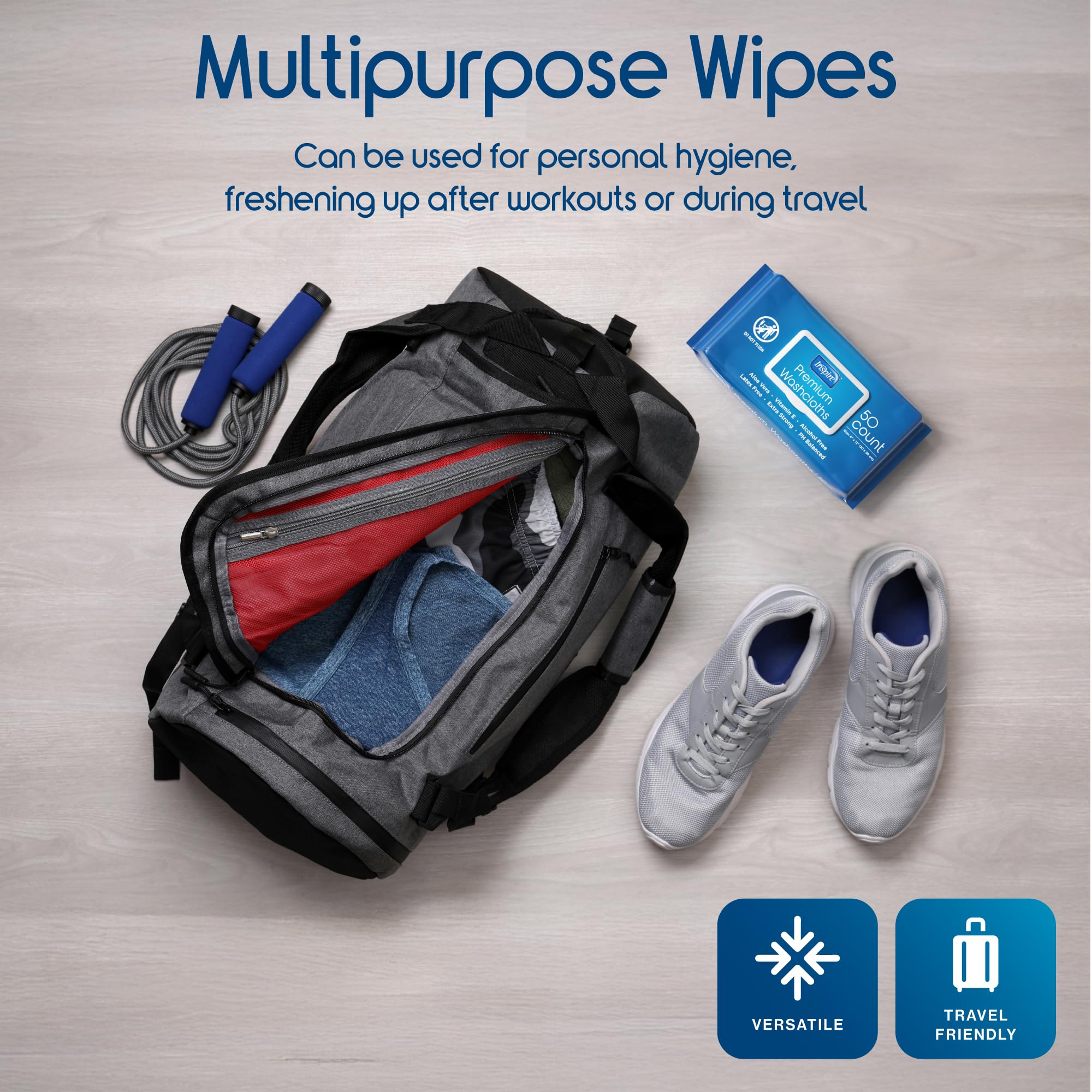 Inspire wipes are great for post-activity freshening after gym or travel.